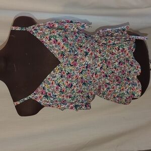 Faux wrap floral top